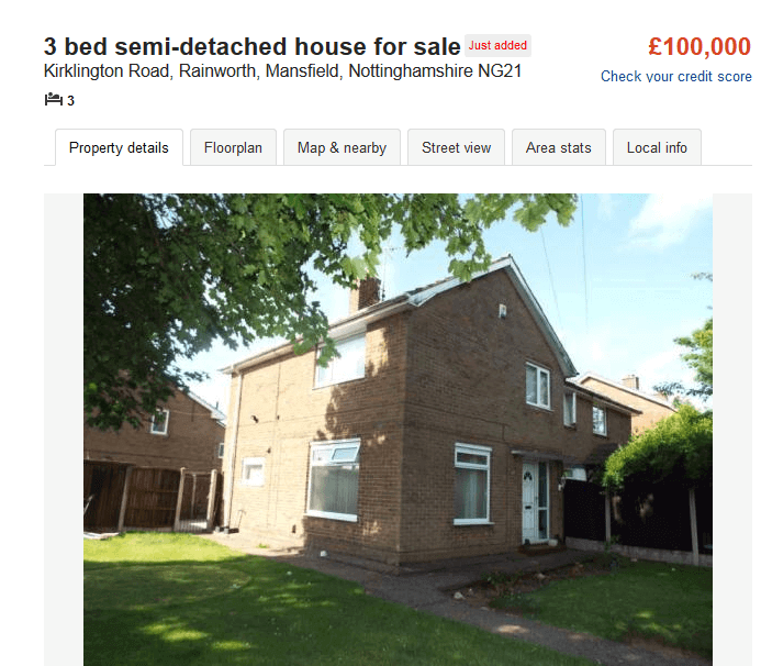 100000 house in east midlands