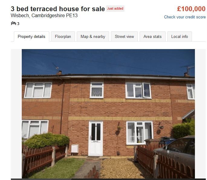 £100000 house east of england