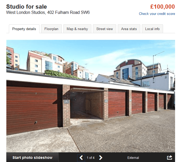 garage for sale for £100000 in London