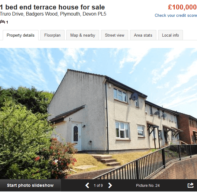 house for sale for £100000 in south west england