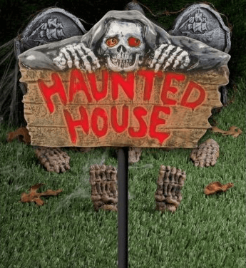 haunted house sign